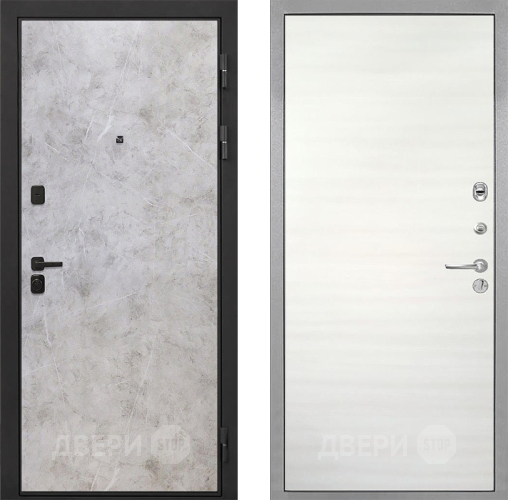 Входная металлическая Дверь Интекрон (INTECRON) Профит Black Мрамор Светлый Гладкая Дуб сильвер поперечный в Электрогорске