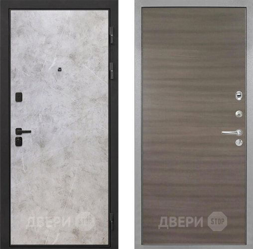 Входная металлическая Дверь Интекрон (INTECRON) Профит Black Мрамор Светлый Гладкая Дуб тоскано поперечный в Электрогорске