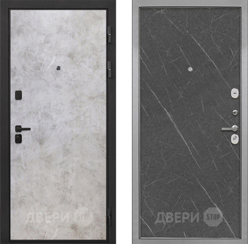 Входная металлическая Дверь Интекрон (INTECRON) Профит Black Мрамор Светлый Гладкая Гранит лава оникс в Электрогорске