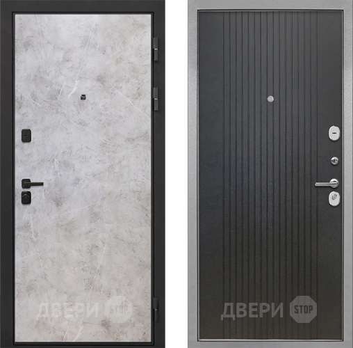 Дверь Интекрон (INTECRON) Профит Black Мрамор Светлый ФЛ-295 Лофт черный в Электрогорске