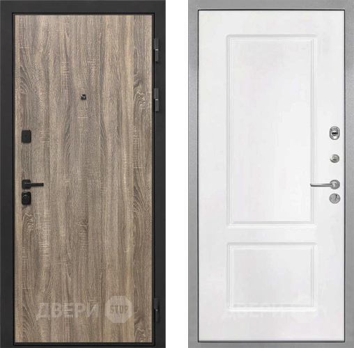 Входная металлическая Дверь Интекрон (INTECRON) Профит Black Дуб Турин КВ-2 Белый матовый в Электрогорске