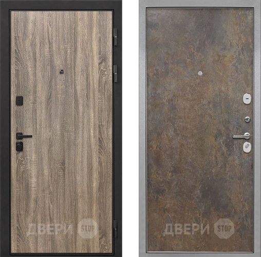Входная металлическая Дверь Интекрон (INTECRON) Профит Black Дуб Турин Гладкая Гранж в Электрогорске
