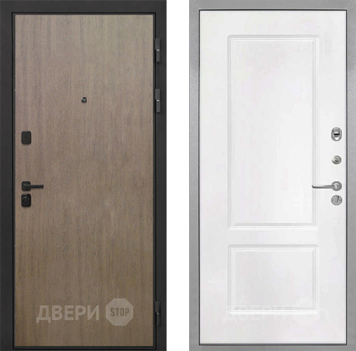 Входная металлическая Дверь Интекрон (INTECRON) Профит Black Венге Коричневый КВ-2 Белый матовый в Электрогорске