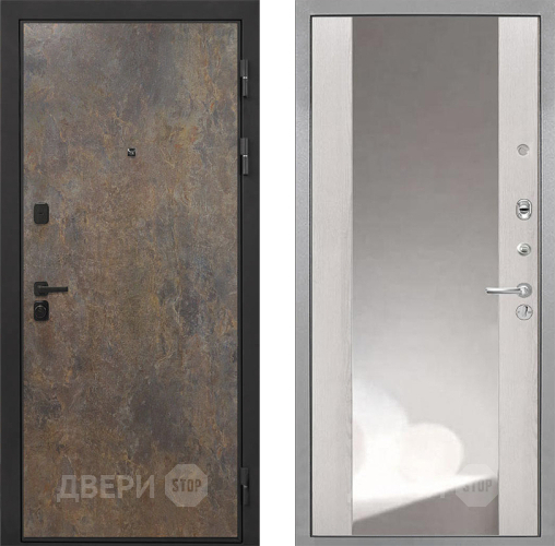 Дверь Интекрон (INTECRON) Профит Black Гранж ФЛЗ-516 Зеркало Сосна белая в Электрогорске