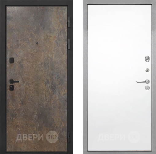 Входная металлическая Дверь Интекрон (INTECRON) Профит Black Гранж Гладкая Силк Сноу в Электрогорске