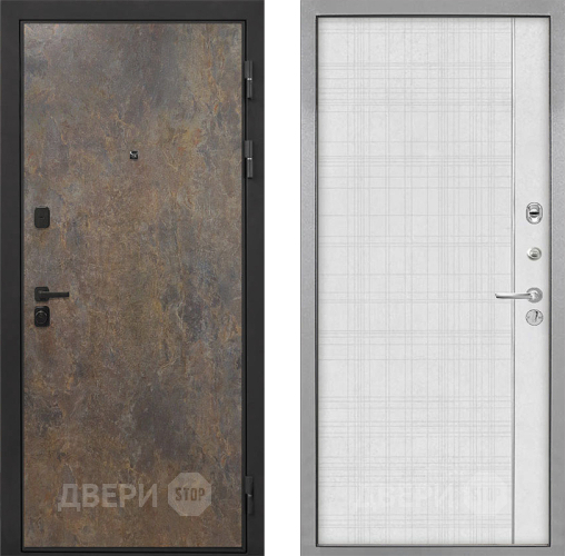Входная металлическая Дверь Интекрон (INTECRON) Профит Black Гранж В-07 с молдингом Лофт белый в Электрогорске