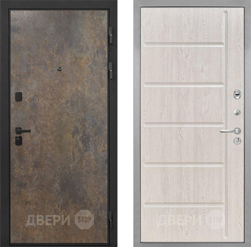 Входная металлическая Дверь Интекрон (INTECRON) Профит Black Гранж ФЛ-102 Сосна белая в Электрогорске