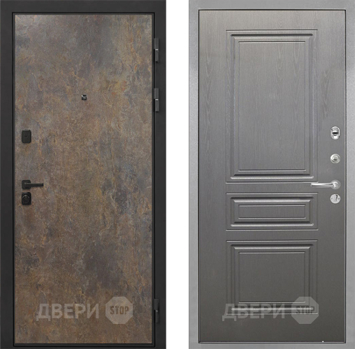 Входная металлическая Дверь Интекрон (INTECRON) Профит Black Гранж ФЛ-243 Графит вуд дуб в Электрогорске
