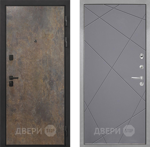 Дверь Интекрон (INTECRON) Профит Black Гранж Лучи-М Графит софт в Электрогорске