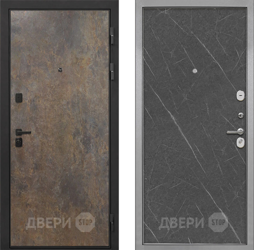 Входная металлическая Дверь Интекрон (INTECRON) Профит Black Гранж Гладкая Гранит лава оникс в Электрогорске