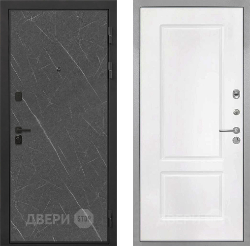 Входная металлическая Дверь Интекрон (INTECRON) Профит Black Гранит Лава Оникс КВ-2 Белый матовый в Электрогорске