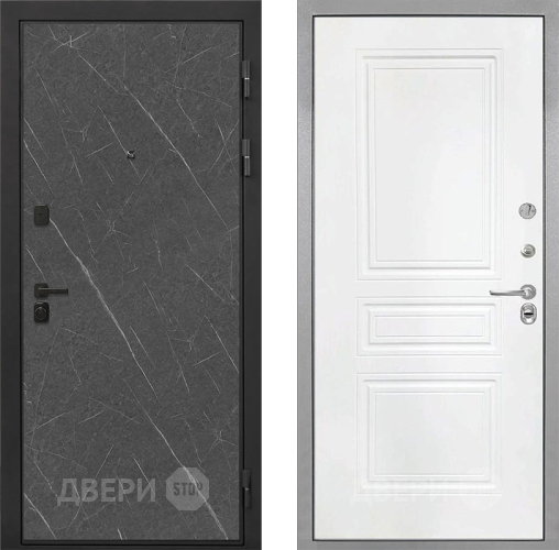 Входная металлическая Дверь Интекрон (INTECRON) Профит Black Гранит Лава Оникс ФЛ-243 Белый матовый в Электрогорске