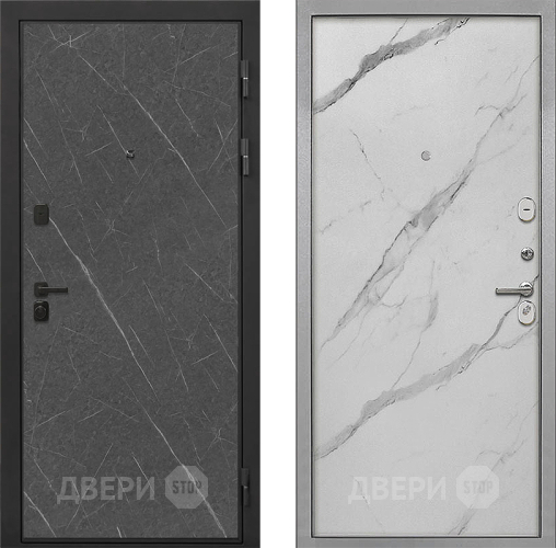 Входная металлическая Дверь Интекрон (INTECRON) Профит Black Гранит Лава Оникс Гладкая Мрамор натуральный арктик в Электрогорске