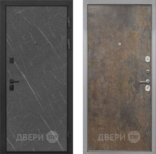 Входная металлическая Дверь Интекрон (INTECRON) Профит Black Гранит Лава Оникс Гладкая Гранж в Электрогорске