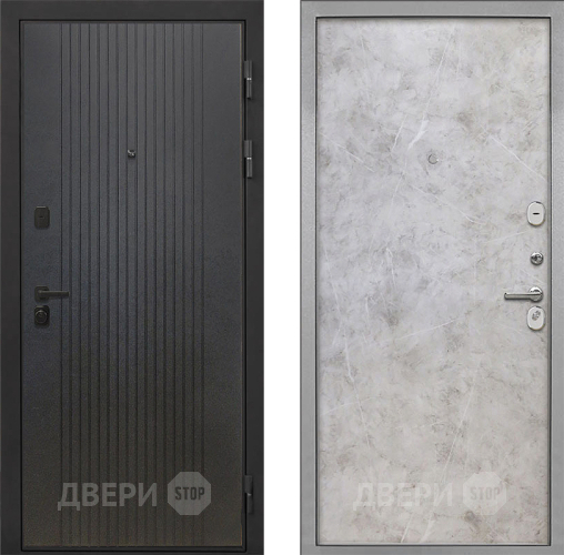 Входная металлическая Дверь Интекрон (INTECRON) Профит Black ФЛ-295 Гладкая Мрамор светлый в Электрогорске