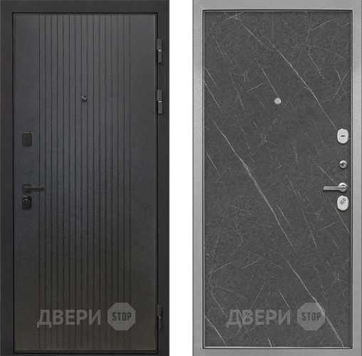 Входная металлическая Дверь Интекрон (INTECRON) Профит Black ФЛ-295 Гладкая Гранит лава оникс в Электрогорске