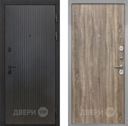 Входная металлическая Дверь Интекрон (INTECRON) Профит Black ФЛ-295 Гладкая Дуб турин в Электрогорске