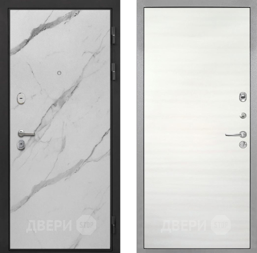 Дверь Интекрон (INTECRON) Гектор Мрамор Арктик Гладкая Дуб сильвер поперечный в Электрогорске
