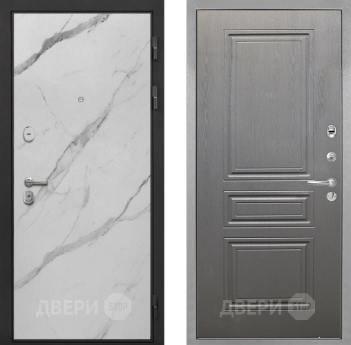 Входная металлическая Дверь Интекрон (INTECRON) Гектор Мрамор Арктик ФЛ-243 Графит вуд дуб в Электрогорске