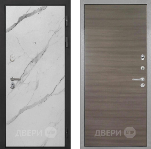 Входная металлическая Дверь Интекрон (INTECRON) Гектор Мрамор Арктик Гладкая Дуб тоскано поперечный в Электрогорске