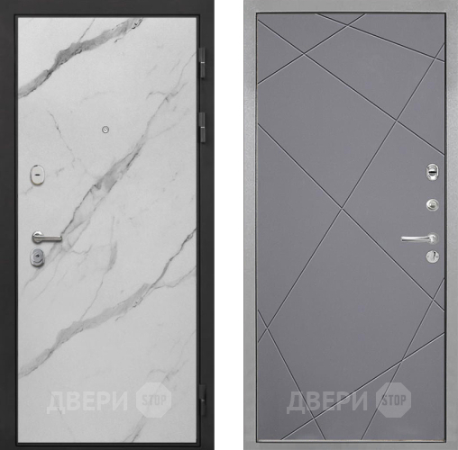 Входная металлическая Дверь Интекрон (INTECRON) Гектор Мрамор Арктик Лучи-М Графит софт в Электрогорске