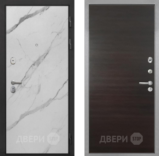 Дверь Интекрон (INTECRON) Гектор Мрамор Арктик Гладкая Эковенге поперечный в Электрогорске