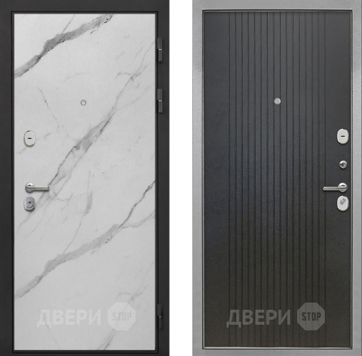 Входная металлическая Дверь Интекрон (INTECRON) Гектор Мрамор Арктик ФЛ-295 Лофт черный в Электрогорске