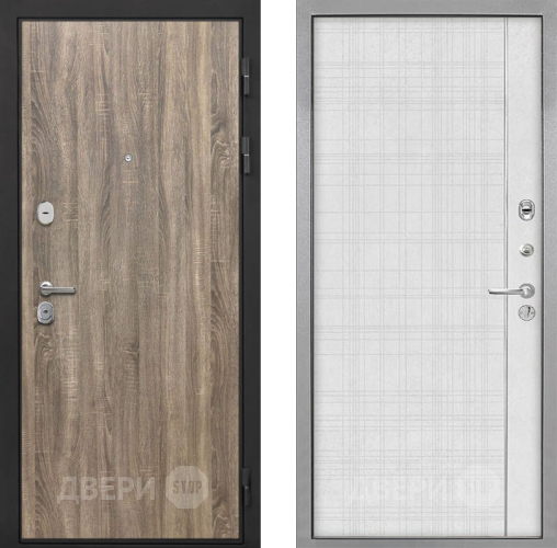 Входная металлическая Дверь Интекрон (INTECRON) Гектор Дуб Турин В-07 с молдингом Лофт белый в Электрогорске