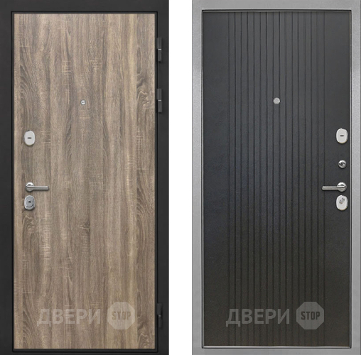 Входная металлическая Дверь Интекрон (INTECRON) Гектор Дуб Турин ФЛ-295 Лофт черный в Электрогорске