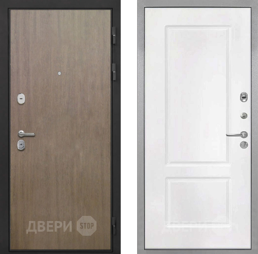 Входная металлическая Дверь Интекрон (INTECRON) Гектор Венге Коричневый КВ-2 Белый матовый в Электрогорске