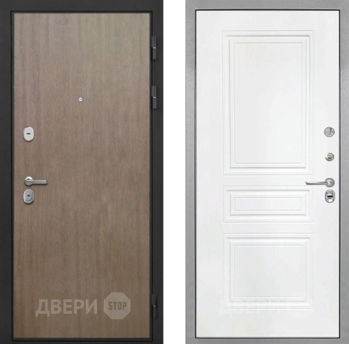 Входная металлическая Дверь Интекрон (INTECRON) Гектор Венге Коричневый ФЛ-243 Белый матовый в Электрогорске