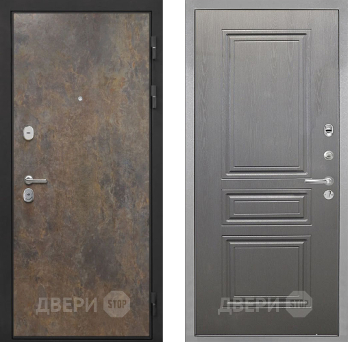 Входная металлическая Дверь Интекрон (INTECRON) Гектор Гранж ФЛ-243 Графит вуд дуб в Электрогорске