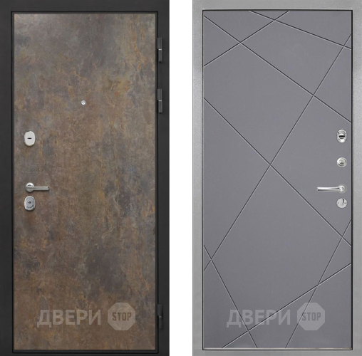Входная металлическая Дверь Интекрон (INTECRON) Гектор Гранж Лучи-М Графит софт в Электрогорске