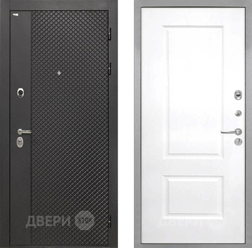 Входная металлическая Дверь Интекрон (INTECRON) Олимпия Black 4К Альба Роял Вуд белый в Электрогорске