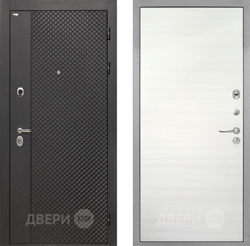 Входная металлическая Дверь Интекрон (INTECRON) Олимпия Black 4К Гладкая Дуб сильвер поперечный в Электрогорске