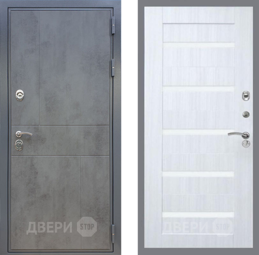 Входная металлическая Дверь Рекс (REX) ФЛ-290 СБ-14 стекло белое Сандал белый в Электрогорске