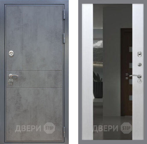 Входная металлическая Дверь Рекс (REX) ФЛ-290 СБ-16 Зеркало Белый ясень в Электрогорске