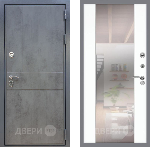 Входная металлическая Дверь Рекс (REX) ФЛ-290 СБ-16 Зеркало Силк Сноу в Электрогорске
