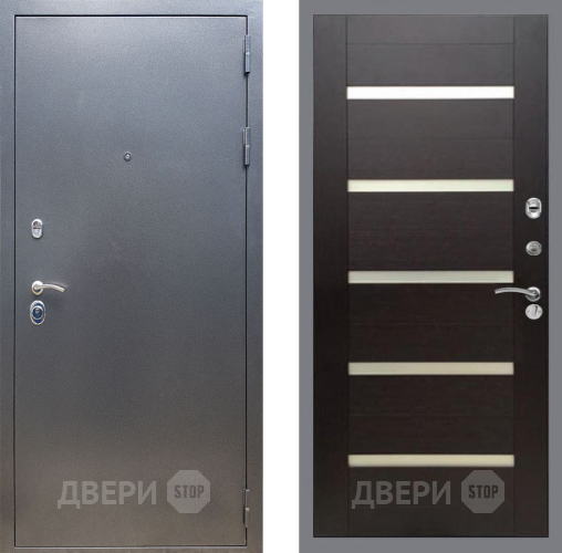 Входная металлическая Дверь Рекс (REX) 11 СБ-14 стекло белое венге поперечный в Электрогорске