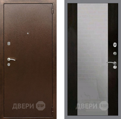 Входная металлическая Дверь Рекс (REX) 1А Медный Антик СБ-16 Зеркало Венге в Электрогорске