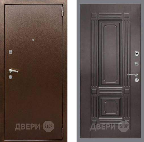 Входная металлическая Дверь Рекс (REX) 1А Медный Антик FL-2 Венге в Электрогорске