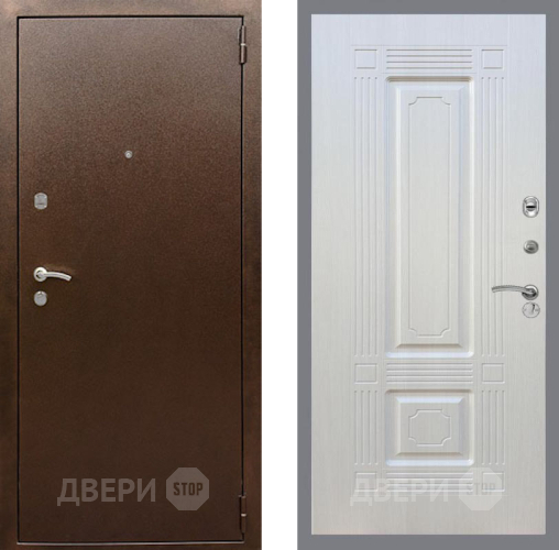 Входная металлическая Дверь Рекс (REX) 1А Медный Антик FL-2 Лиственница беж в Электрогорске