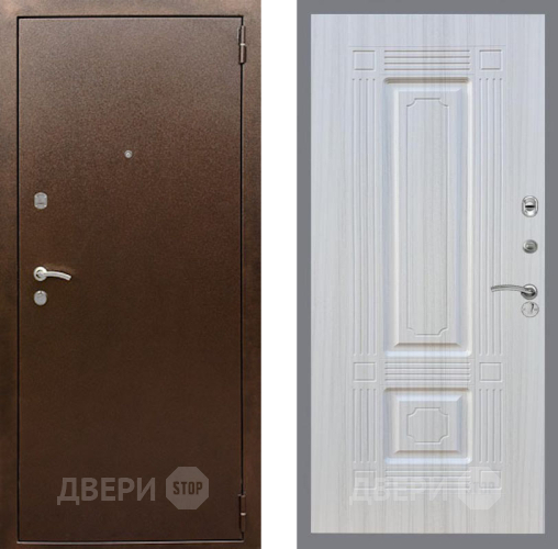Входная металлическая Дверь Рекс (REX) 1А Медный Антик FL-2 Сандал белый в Электрогорске
