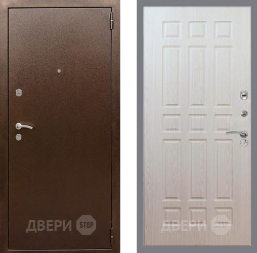 Входная металлическая Дверь Рекс (REX) 1А Медный Антик FL-33 Беленый дуб в Электрогорске
