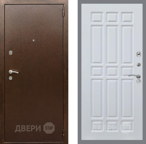 Дверь Рекс (REX) 1А Медный Антик FL-33 Белый ясень в Электрогорске