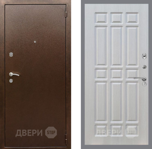 Входная металлическая Дверь Рекс (REX) 1А Медный Антик FL-33 Лиственница беж в Электрогорске