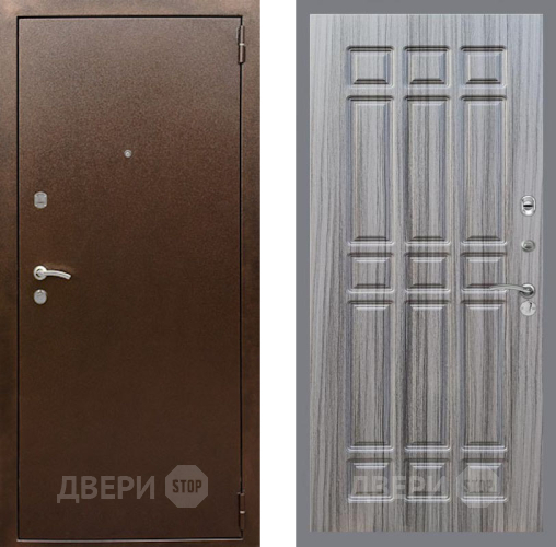 Входная металлическая Дверь Рекс (REX) 1А Медный Антик FL-33 Сандал грей в Электрогорске