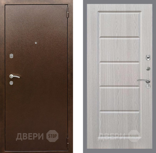 Входная металлическая Дверь Рекс (REX) 1А Медный Антик FL-39 Беленый дуб в Электрогорске