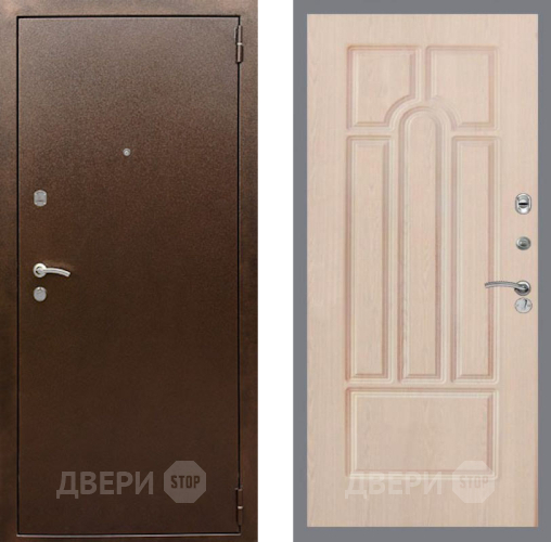 Входная металлическая Дверь Рекс (REX) 1А Медный Антик FL-58 Беленый дуб в Электрогорске