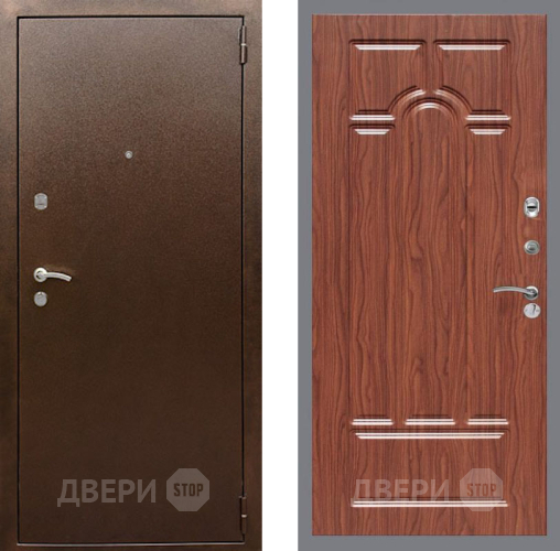 Входная металлическая Дверь Рекс (REX) 1А Медный Антик FL-58 орех тисненый в Электрогорске